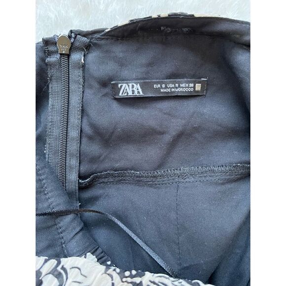 NWOT ZARA Blogger’s Favorite Asymmetric Neckline Ecru Mini Dress, Size Small - Picture 14 of 16